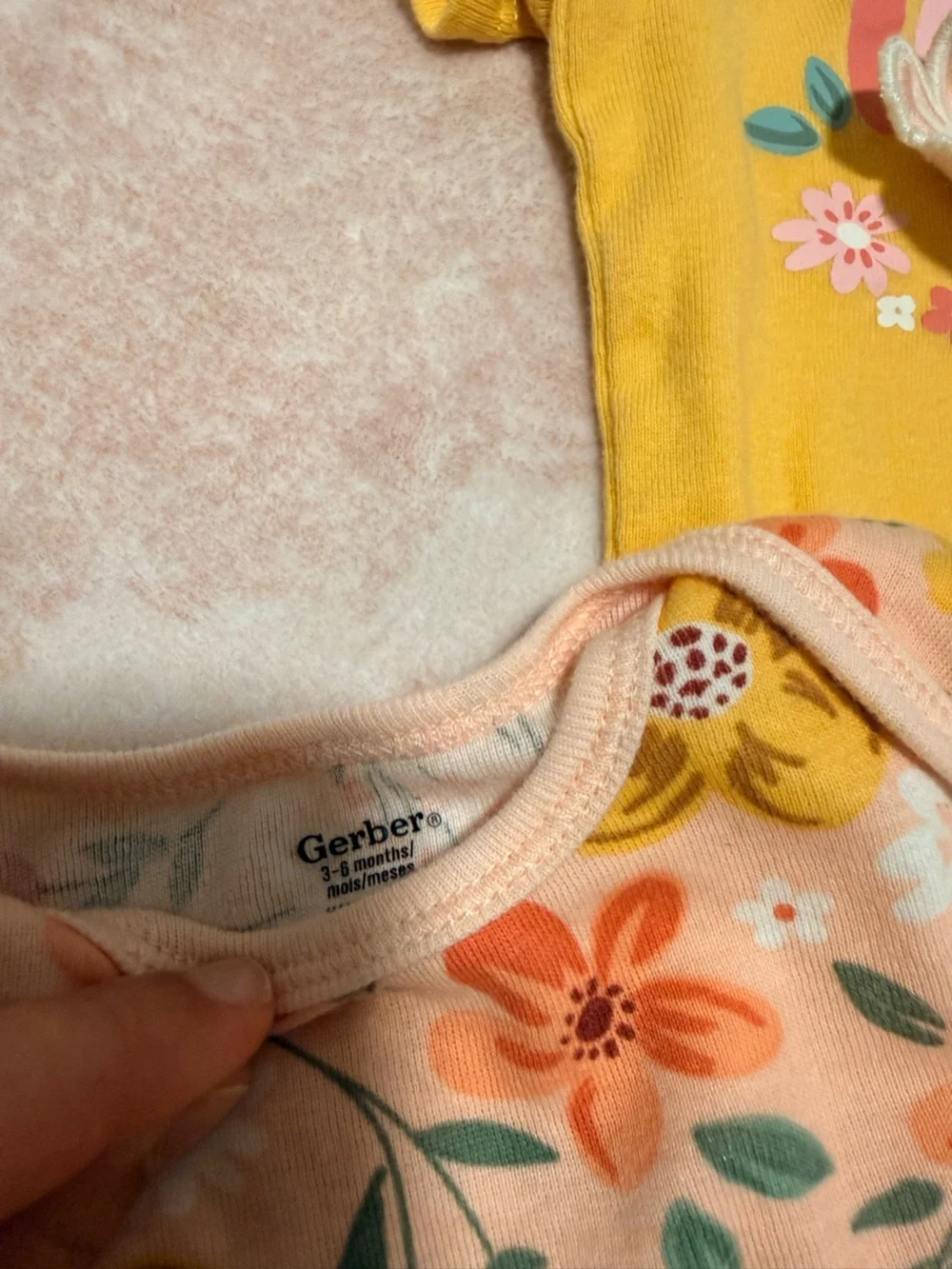 Gerber Baby Girl Bodysuit Set - Yellow, Peach, White, Pink